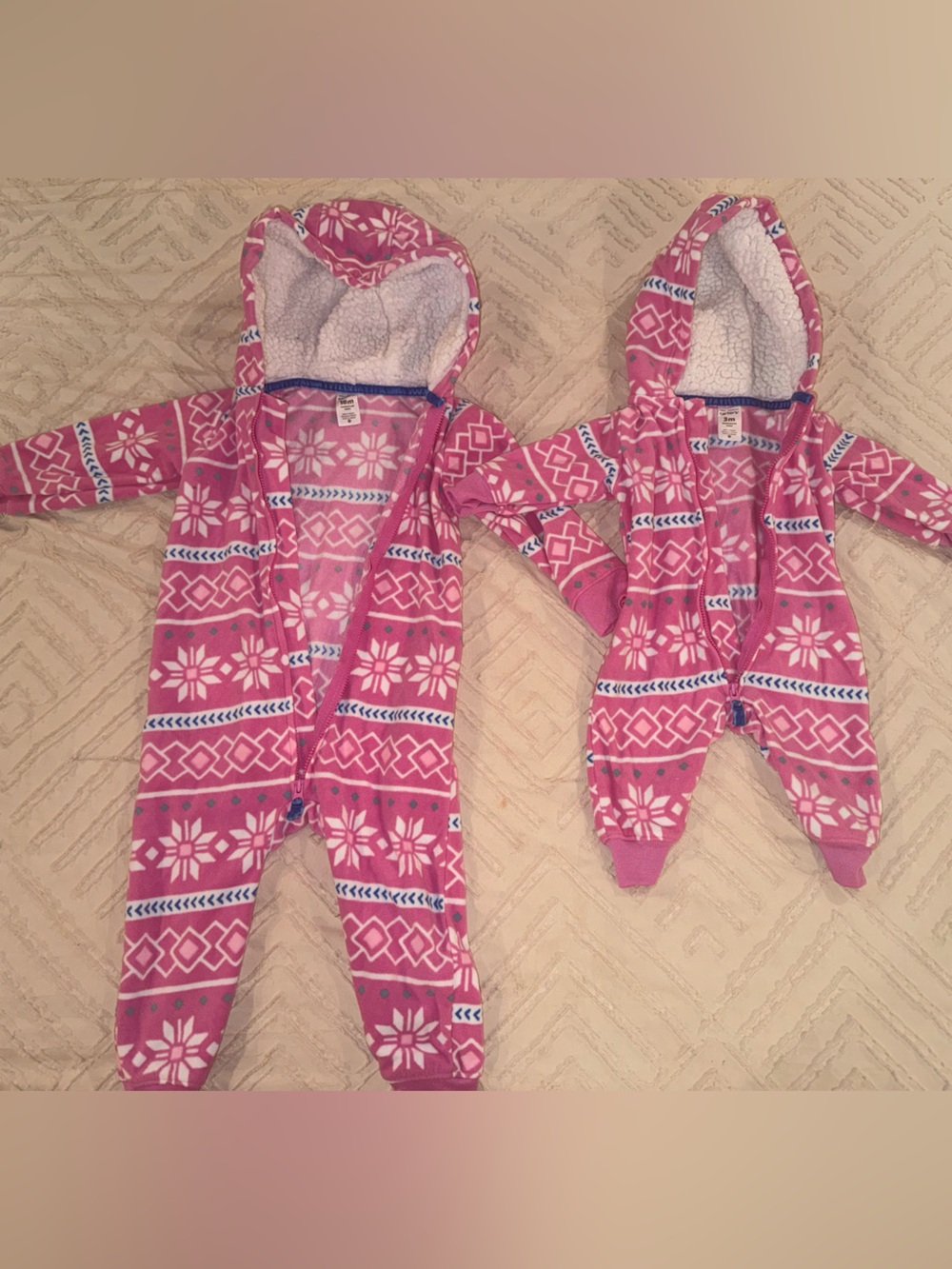 Carter's Pink Snowflake Hooded One-Piece Bodysuit
